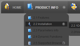 Toolbars Grey Drop Down Menu HTML Template